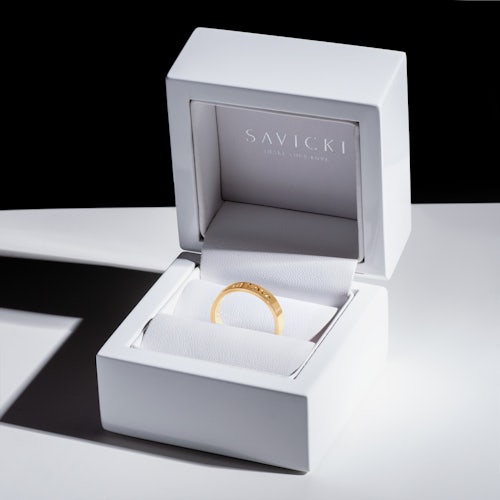 Obrączka partnerska Sign of Love®: złota, płaska, 4mm